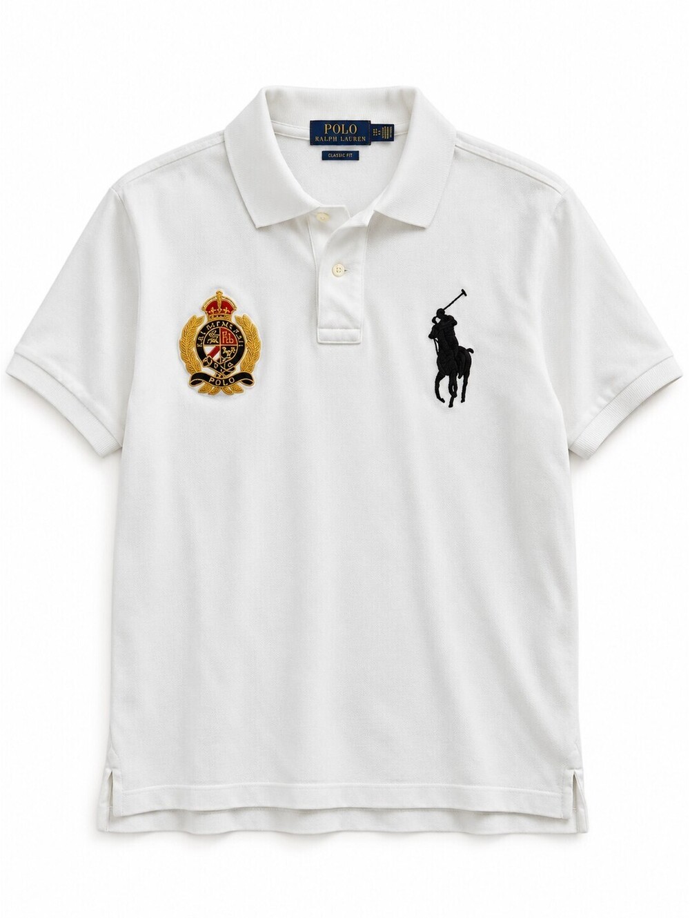 Polo Ralph Lauren Classic Fit White Big Pony Crest Patch Polo Shirt
